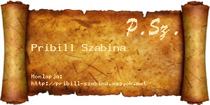 Pribill Szabina névjegykártya